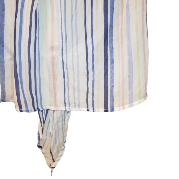 Bella Dahl Striped Tie Front Tank Top Size Medium - Picture 9 of 11